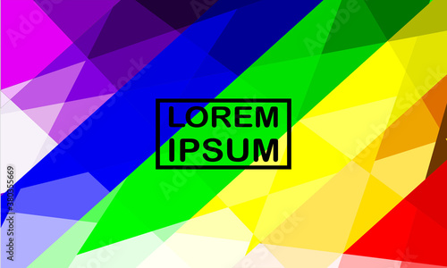 Low Poly Vector Illustration with rainbow colors, geometric lines
