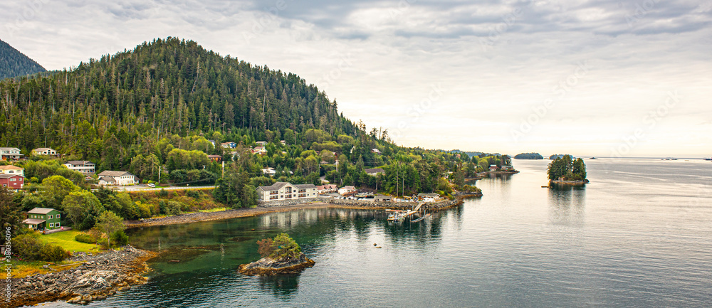 Fototapeta premium View of a Village, Sitka, Alaska