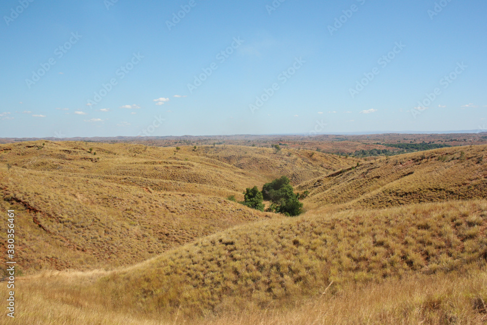 Fototapeta premium Beautiful blue and yellow Madagascar landscape