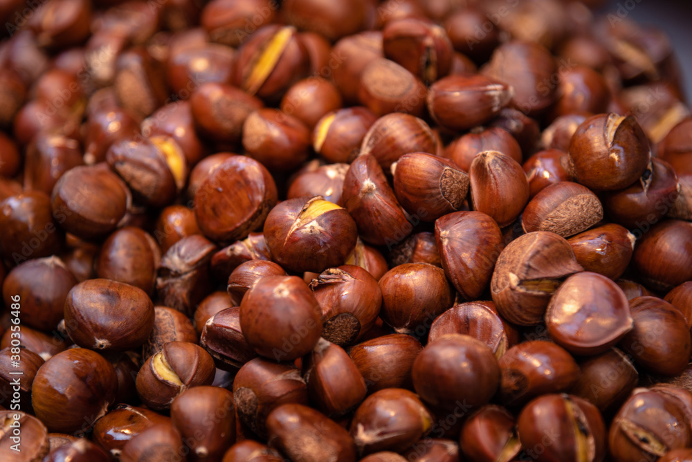 chestnut roasted with sugar , chinese characteristic snack. chestnut roasted with sugar , chinese characteristic snack.