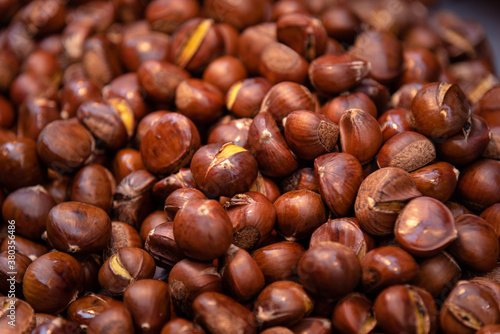 chestnut roasted with sugar , chinese characteristic snack.