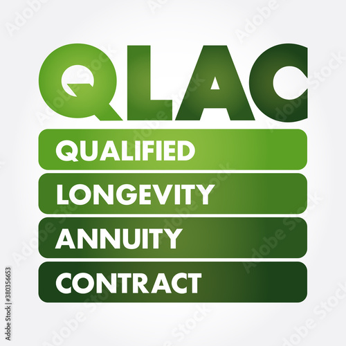 QLAC - Qualified Longevity Annuity Contract acronym, business concept background
