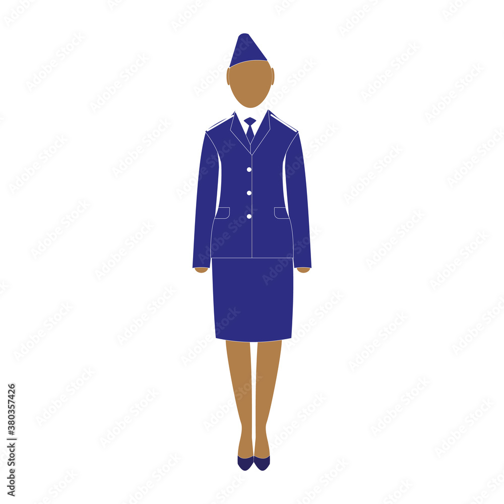 Woman Police officer avatar illustration, police woman character design with standing position. Woman Police officer avatar illustration, police woman character design with standing position.