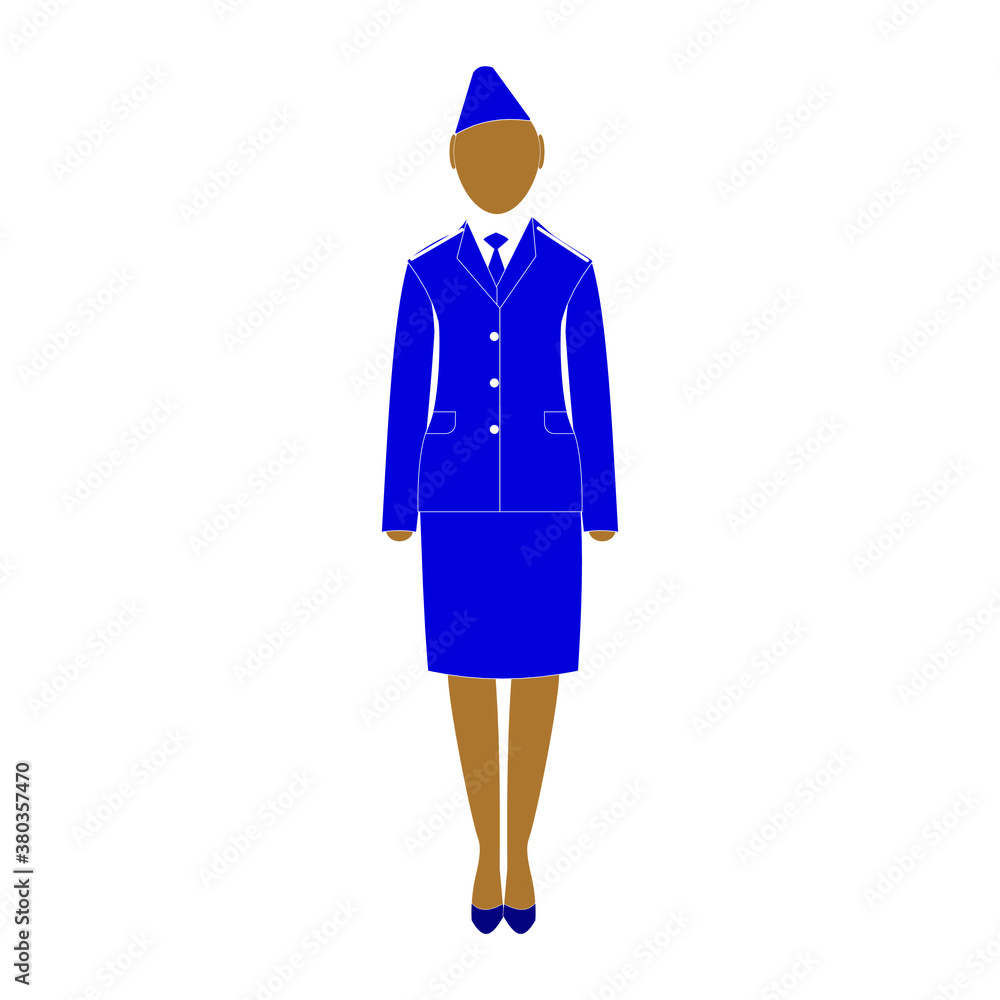 Woman Police officer avatar illustration, police woman character design with standing position. Woman Police officer avatar illustration, police woman character design with standing position.