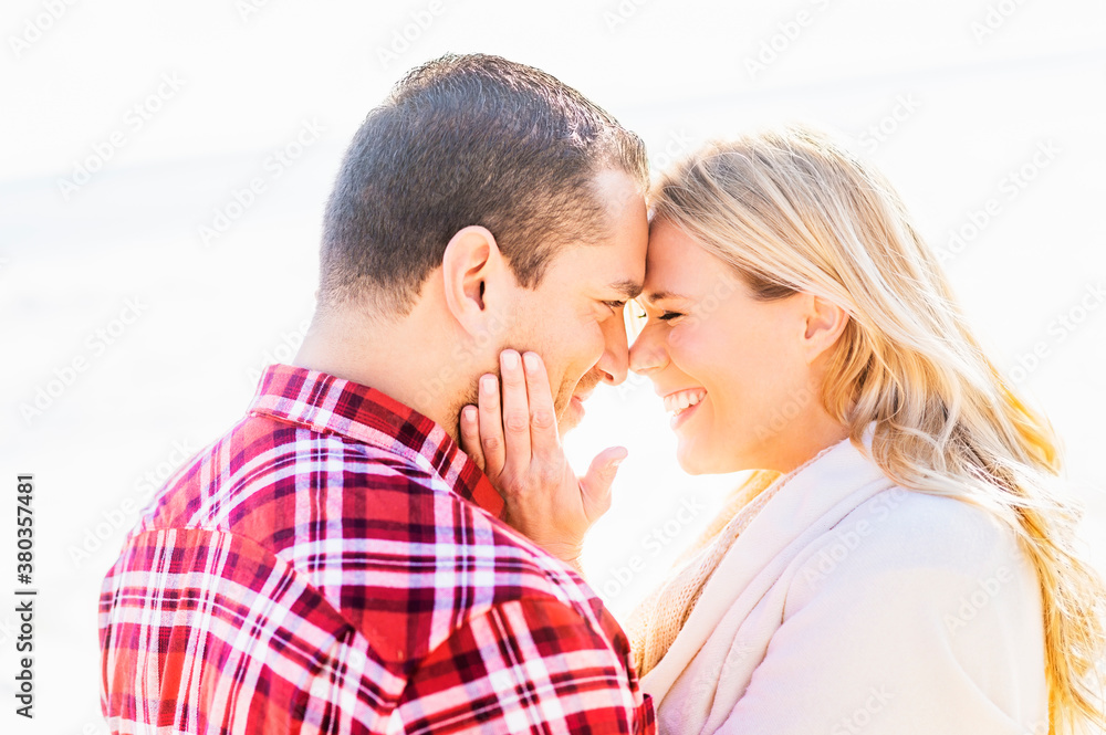 Smiling couple on beach Smiling couple on beach