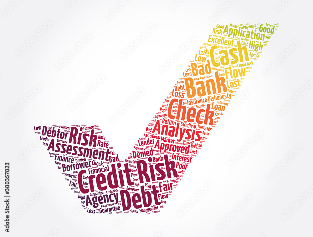 Credit Risk check mark word cloud collage, business concept background Credit Risk check mark word cloud collage, business concept background