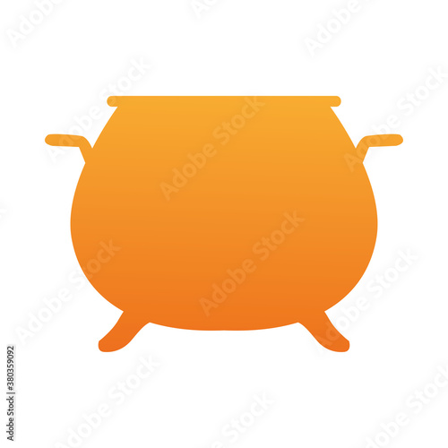 halloween witch cauldron pot orange