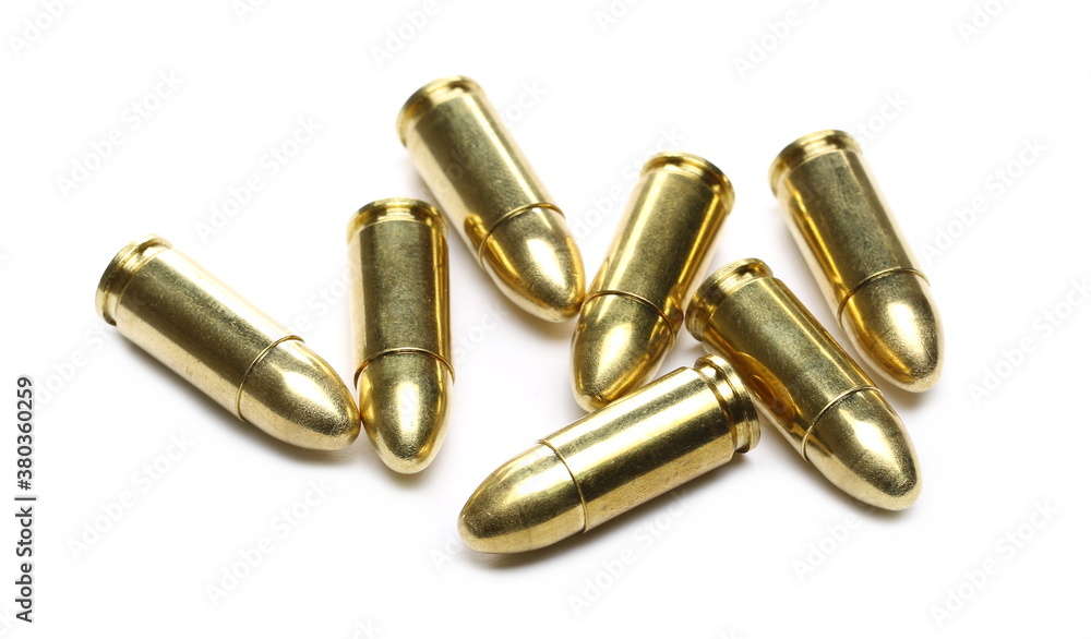 9mm pistol bullet isolated on white background 9mm pistol bullet isolated on white background