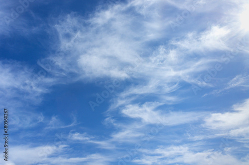 The sky with clouds. Blue sky and clouds. White clouds in the blue sky.