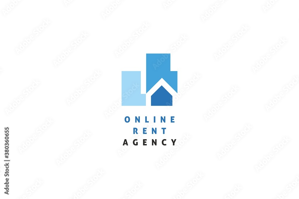 Template logo design for online rent agency - obrazy, fototapety, plakaty 