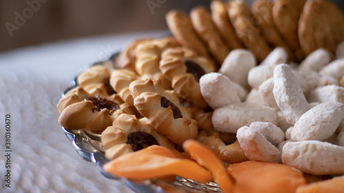 Sweet cookies in a glass va...