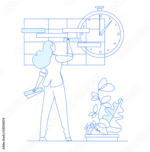 Project manager pianifica scadenze e deadline sul calendario