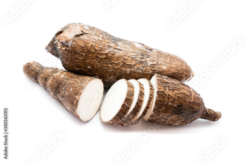 Cassava isolated on white background photo