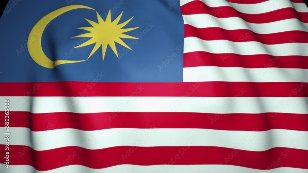 Waving realistic Malaysia flag background. Loop animation Waving realistic Malaysia flag background. Loop animation