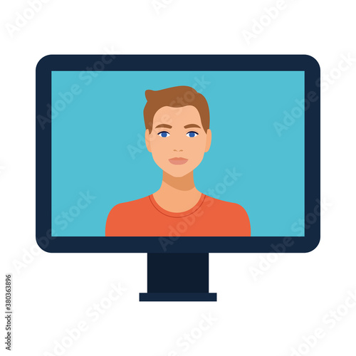man avatar character in desktop