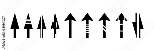 Black direction arrows vector set. 