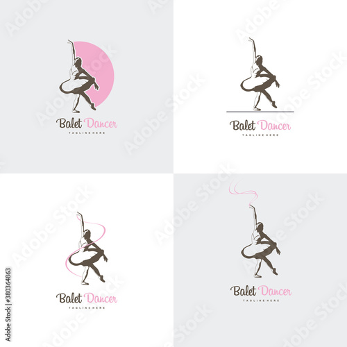 ballet logo set - vector illustration, emblem design
