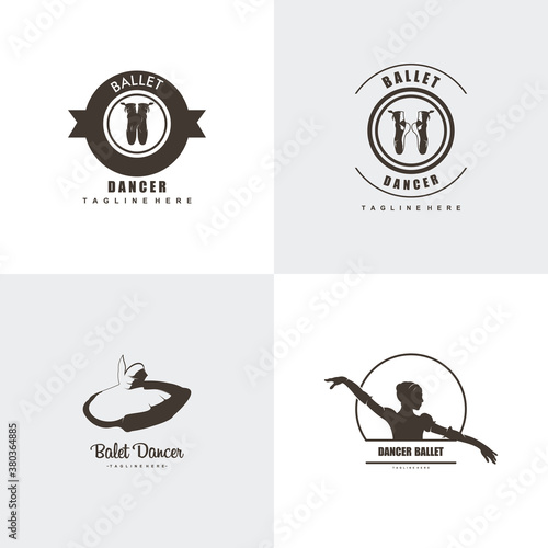ballet logo set - vector illustration, emblem designPrint