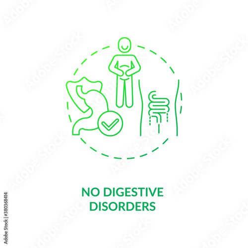 No digestive disorders concept icon. Probiotics health benefits idea thin line illustration. Gut-healing nutrients. Stomach disturbances. Vector isolated outline RGB color drawing.