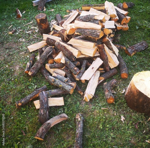 Fototapeta Naklejka Na Ścianę i Meble -  firewood in the fireplace