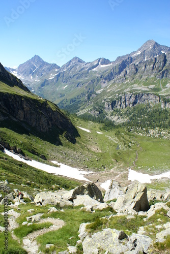 Alpe Devero, Piedmont, Italy: a panoramic view of the mountains