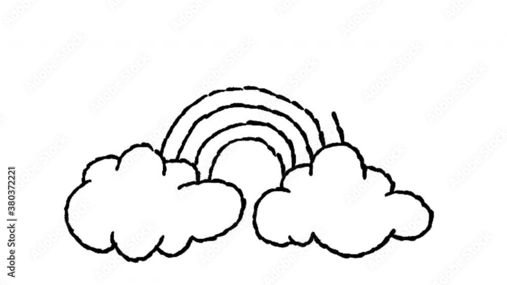 rainbow drawn by a child during the coronavirus period