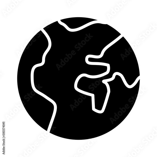 world planet earth silhouette style icon