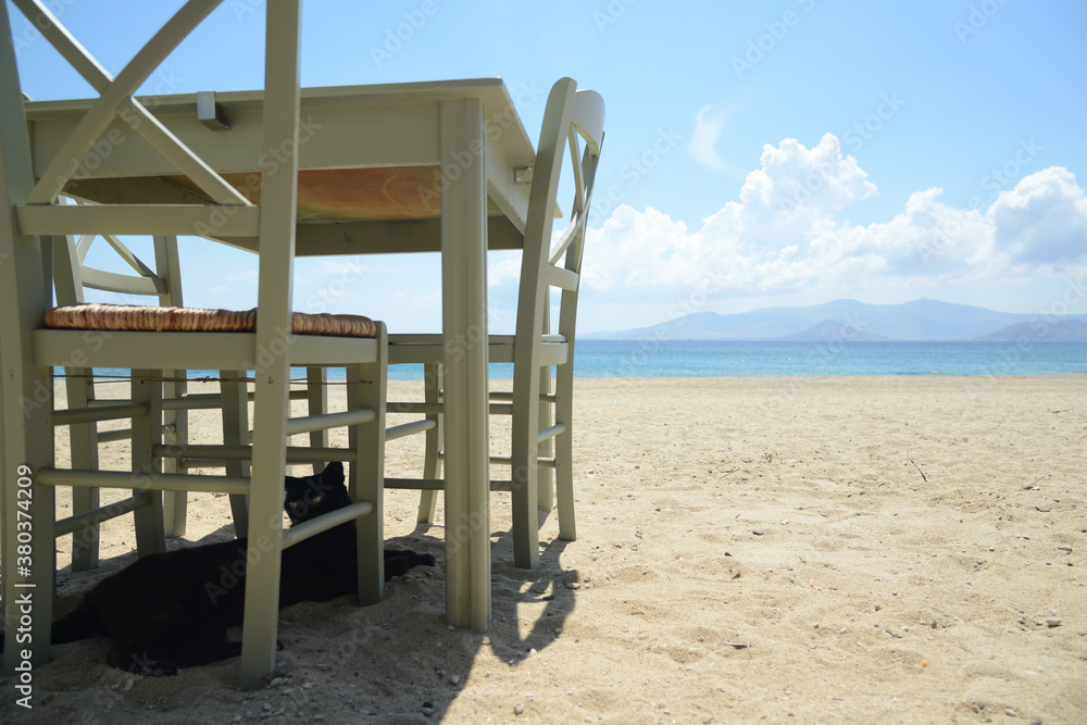 Naxos Greek islans beach tavern food