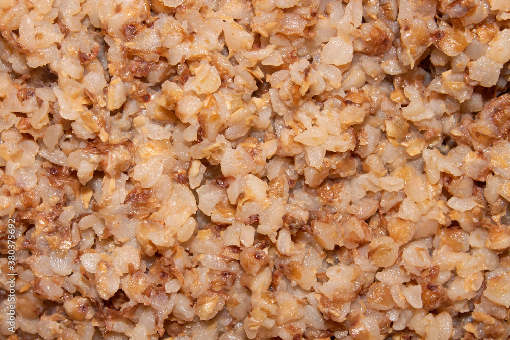 Ready-made buckwheat porridge.Background of buckwheat porridge. Ready-made buckwheat porridge.Background of buckwheat porridge.