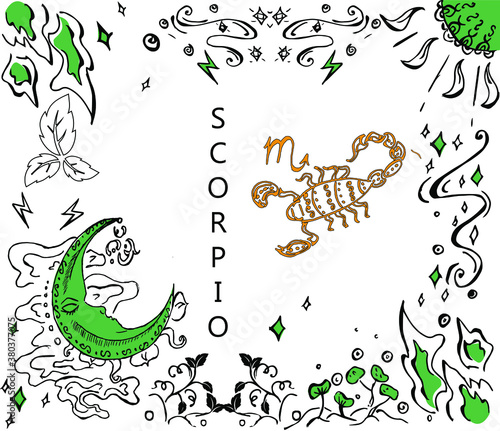 The illustration - zodiac sign in hand drawn style.
