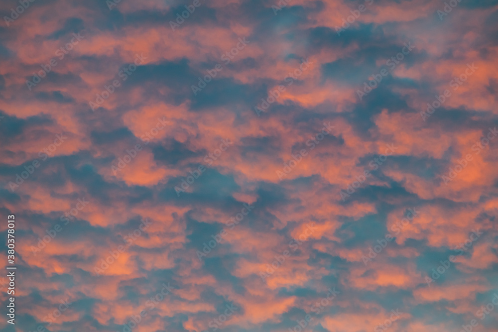 a sky image of clouds with a orange colour during sunset in Marbella, Spain 