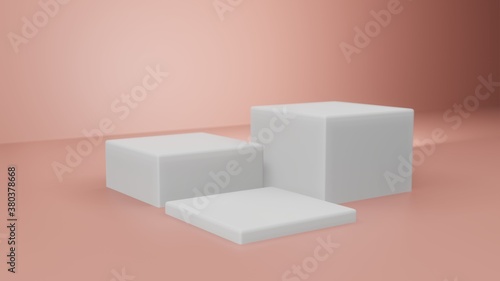 3d rendering empty template podium for product placement