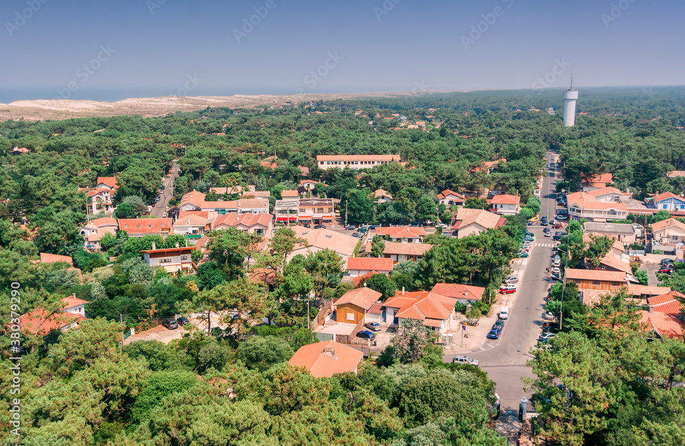 View over peninsula Cap Ferret to Atlantic Ocean View over peninsula Cap Ferret to Atlantic Ocean