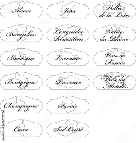 Etiquettes des vins de France et du monde