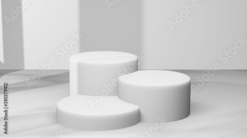 3d rendering empty template podium for product placement