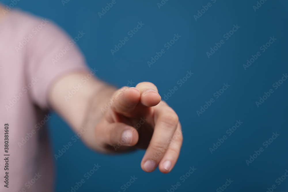 A man hand touching virtual screen, modern background concept , can put your text at the finger, copy space. A man hand touching virtual screen, modern background concept , can put your text at the finger, copy space.