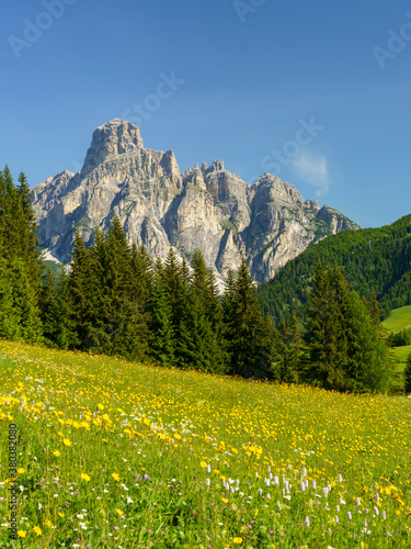Mountain landscape along the road to Campolongo pass, Dolomites © Claudio Colombo