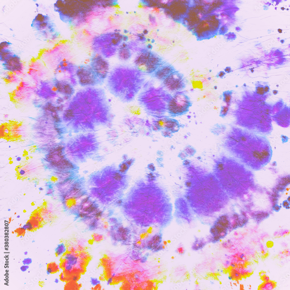 Tie Dye Circle. Colorful Artistic Print. Dyed Tie Dye Circle. Colorful Artistic Print. Dyed