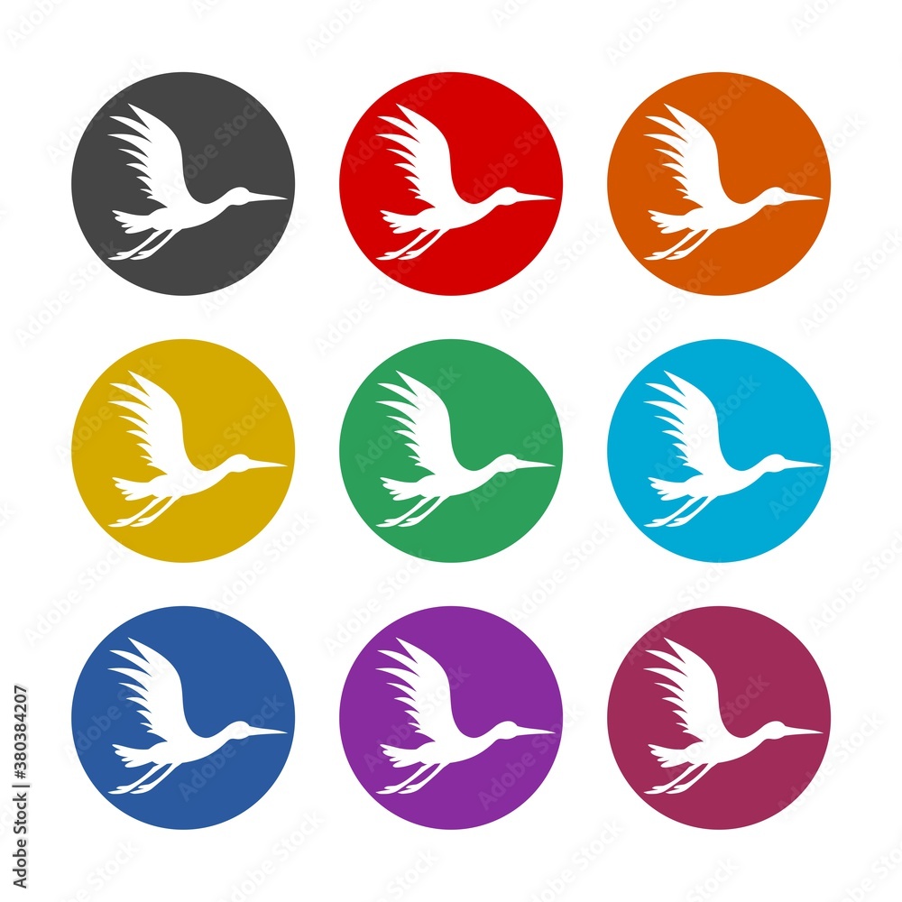 Stork icon, color set