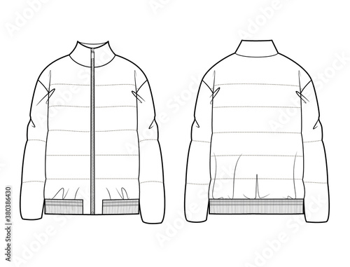technical sketch woman puffy jacket 