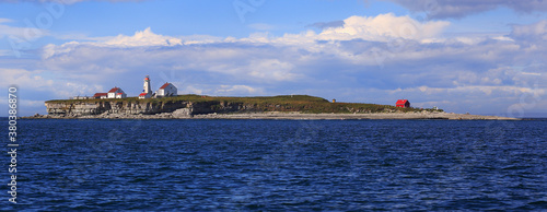Panoramic view of Perroquets Island, Mingan Archipelago in Quebec, Canada