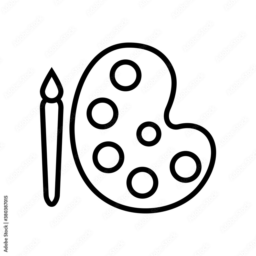 Icono de pincel de pintura en estilo plano. Ilustración de vector de paleta sobre fondo blanco aislado. Concepto de negocio de instrumentos de pintor. Icono de pincel de pintura en estilo plano. Ilustración de vector de paleta sobre fondo blanco aislado. Concepto de negocio de instrumentos de pintor.