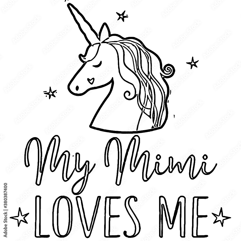 mimi loves me girl unicorn kids unicorn design Coloring book animals ...