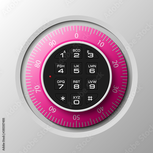 Strongbox icon. Armored safe box. Door bank vault, electronic combination lock. Reliable safe Protection. Long-term savings. Deposit safe box icon.Protection personal information