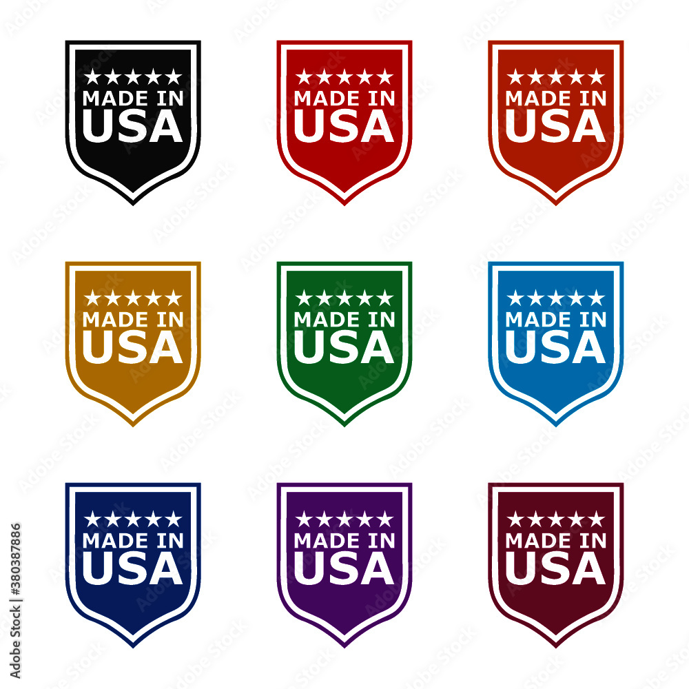 Made in USA sign logo, color set