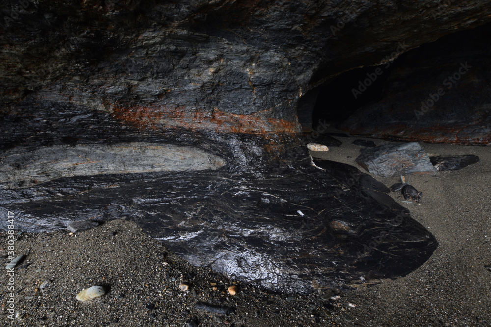 Interior of a sea cave Tregardock Beach Cornwall Interior of a sea cave Tregardock Beach Cornwall