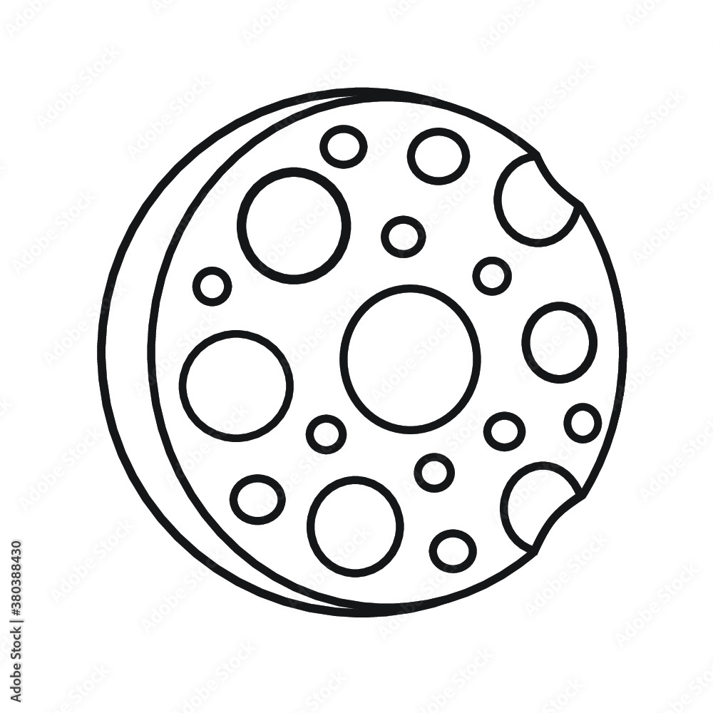 Clip Art Line art illustration of a crater planet Clip Art Line art illustration of a crater planet