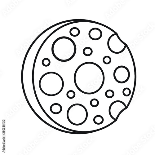 Clip Art Line art illustration of a crater planet