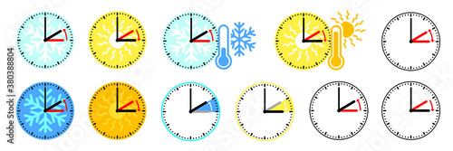 Clocks are adjusted forward one hour near the start of spring and are adjusted backward in the autumn. DST daylight saving time. Switch summer time or winter time and return to standard time. 1 hour.