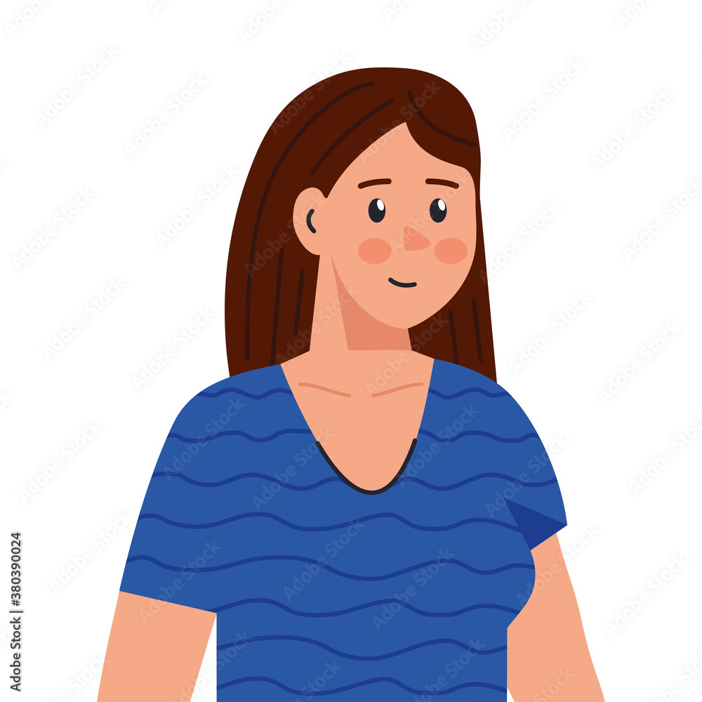 woman cartoon design, Girl female person people human and social media theme Vector illustration